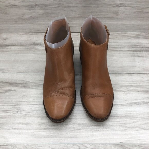 Madewell Ankle boots Womens 6 Brown Leather Slip On Side Snap Cap Toe Booties - Picture 7 of 13